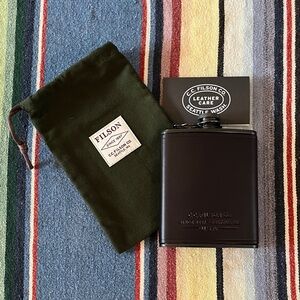 Filson Bridle Leather Wrapped Stainless Steel Flask